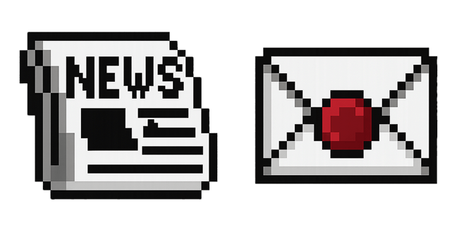 Newspaper & Letter Pixel Cursor