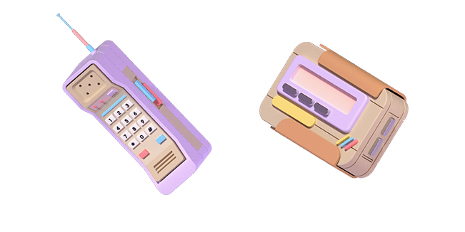Brick Cell Phone & Pager 3D Cursor