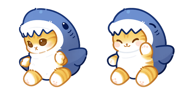 Cute Cat in Shark Costume Cursor