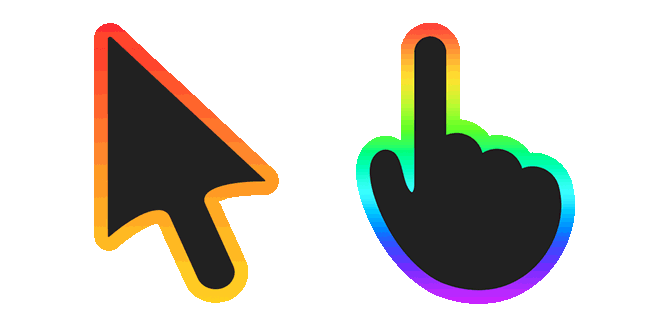 Black & Rainbow Stroke Gradient Animated Cursor