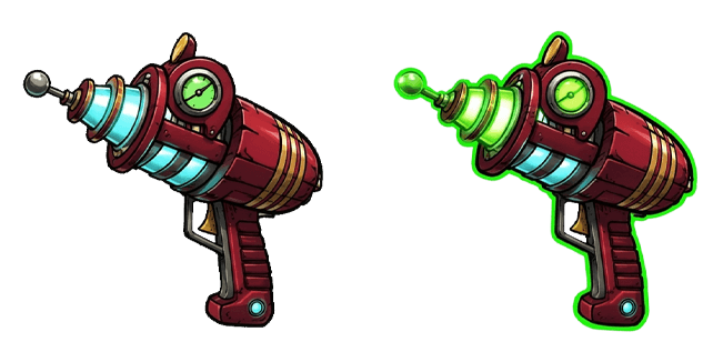 Red Retro Sci-Fi Raygun Cursor
