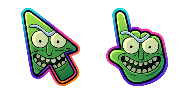 Green Pickle Rick Rainbow Arrow Cursor
