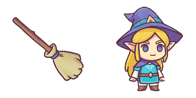 Halloween Zelda Witch & Broom Cursor