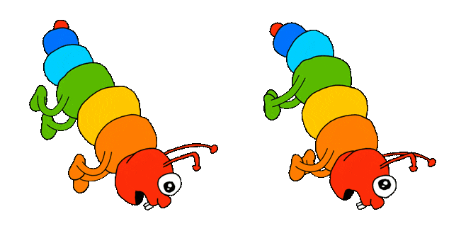 Rainbow Caterpillar Animated Cursor