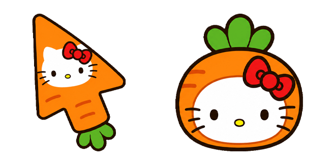 Cute Hello Kitty Orange Carrot Cursor