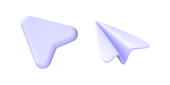 White Pointer & Paper Plane 3D Cursor