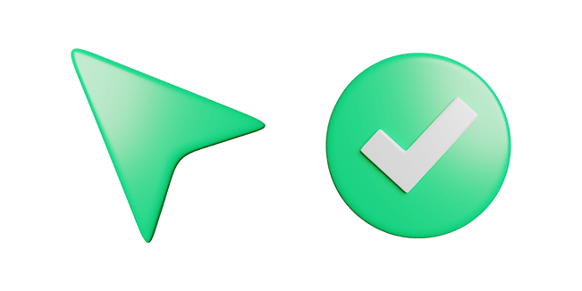 Green Arrow & Check 3D Cursor