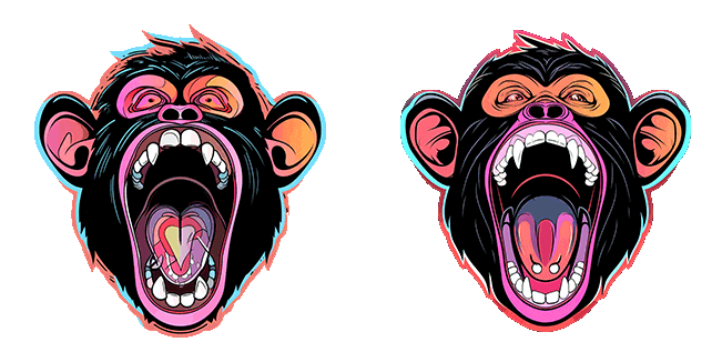 Colorful Angry Gorilla Animated Cursor