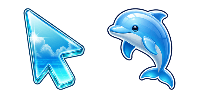 Frutiger Aero Arrow & Dolphin Cursor