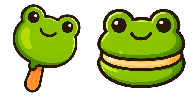 Kawaii Frog Popsicle & Macaron Cursor