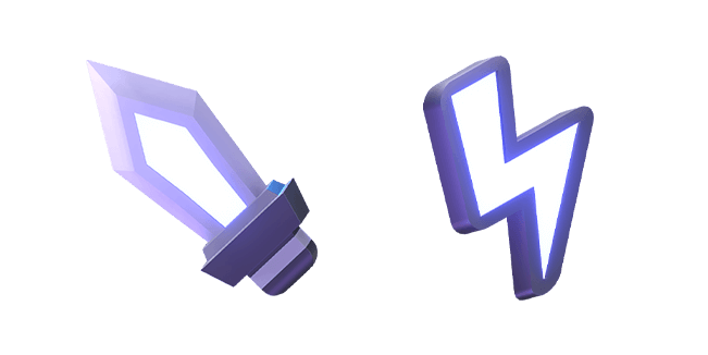 Glowing Gaming Sword & Bolt 3D Cursor