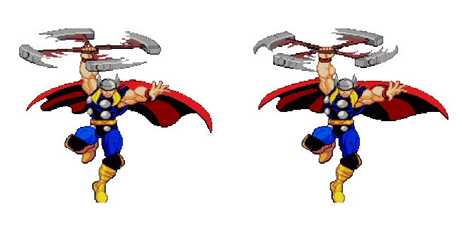 Thor with Mjolnir Pixel Animated Cursor