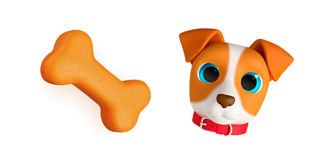 Bone & Cute Puppy 3D Cursor