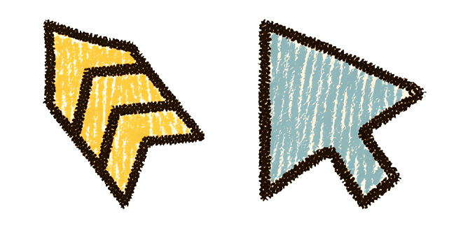 Crayon Texture Chevron & Arrow Cursor