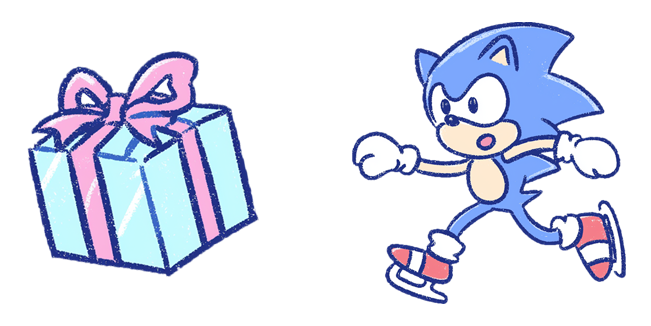 Christmas Sonic the Hedgehog & Present Cursor