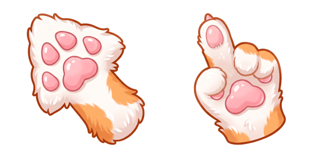Cute Fluffy Cat Paw Arrow & Pointing Paw Cursor