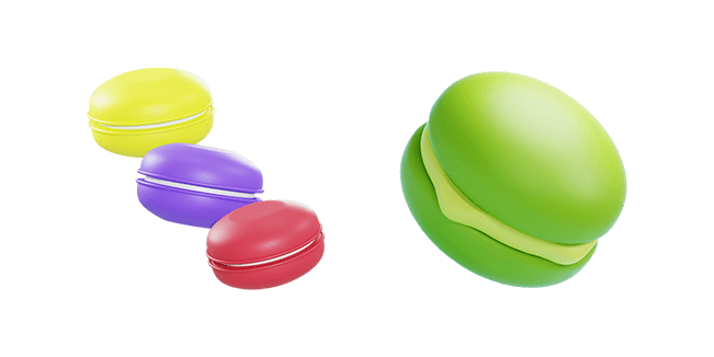 Colorful Macarons 3D Cursor