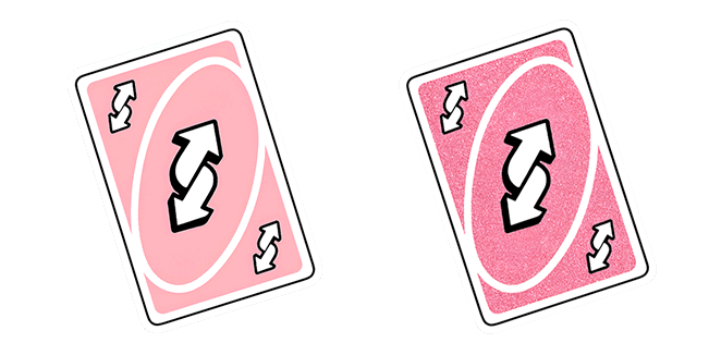 Pink & Glitter Uno Revers Card Animated Cursor