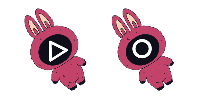 Squid Game x Labubu Pink Guardian Cursor