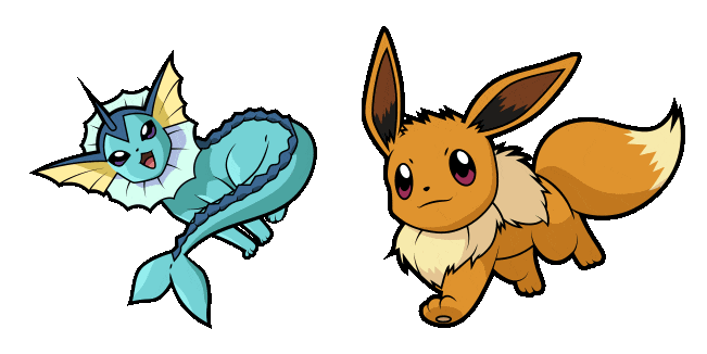 Pokemon Vaporeon & Eevee Animated Cursor
