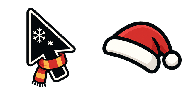 Xmas Snowflake Arrow & Santa Hat Cursor