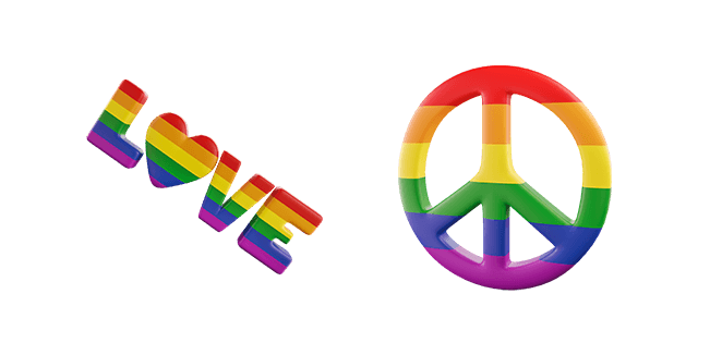 Pride Love & Peace Sign 3D Cursor