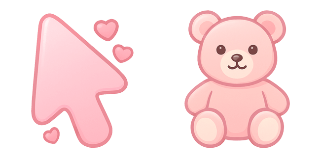 Soft Girl Pink Teddy & Arrow Cursor