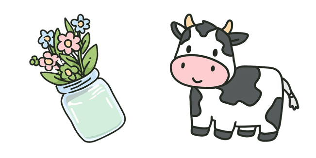 Flower Jar & Cute Cow Cursor