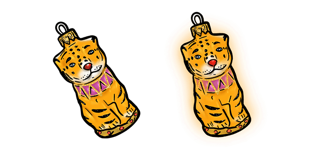 Christmas Retro Tiger Ornament Cursor
