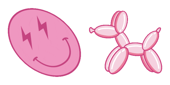 Preppy Aesthetic Emoji & Balloon Dog Animated Cursor