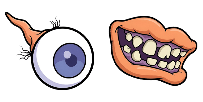 Weird Severed Eyeball & Creepy Mouth Grin Cursor