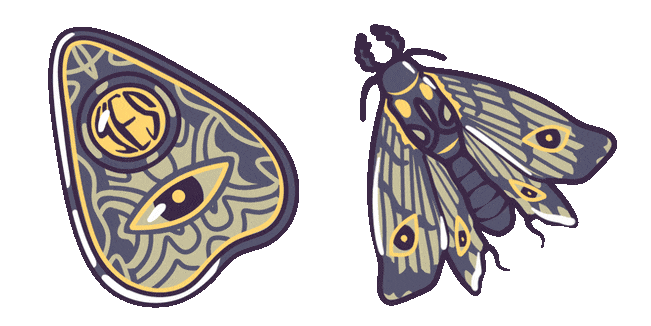 Ouija Planchette & Hawk Moth Animated Cursor