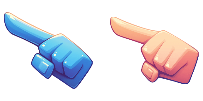 Blue and Peach Pointing Hand Cursor