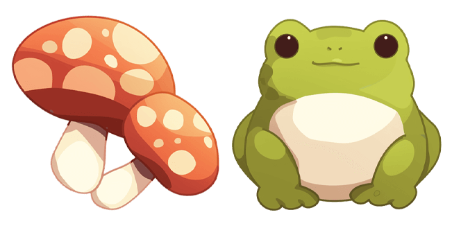 Kawaii Amanita & Frog Cursor