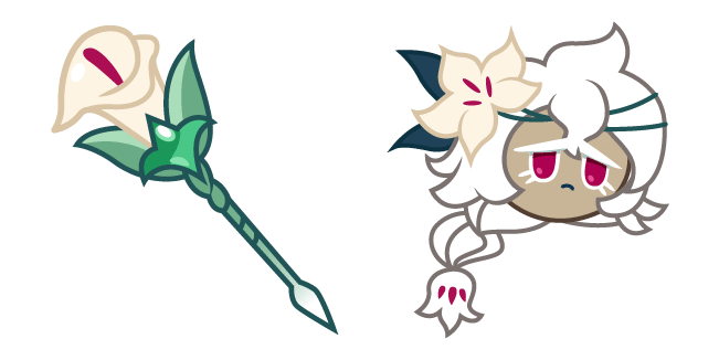 Cookie Run White Lily Cookie & Staff Cursor