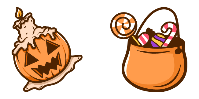 Halloween Pumpkin Candle & Candy Bag Cursor