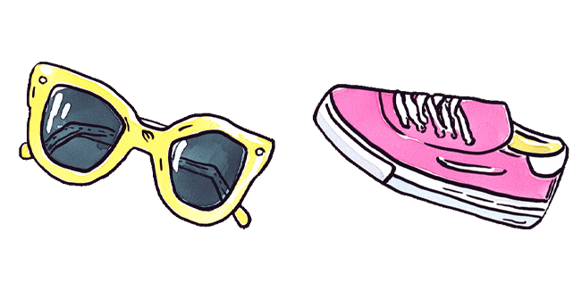 Yellow Sunglasses & Pink Sneaker Cursor