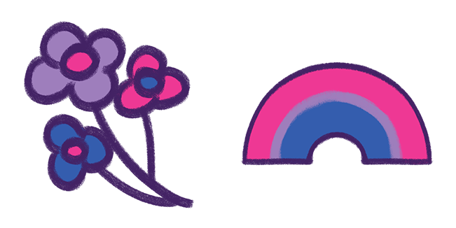 LGBTQIA+ Bisexual Flowers & Rainbow Cursor