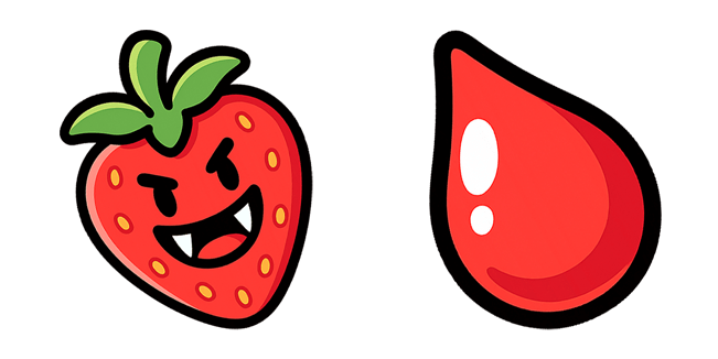 Vampire Strawberry & Blood Drop Cursor