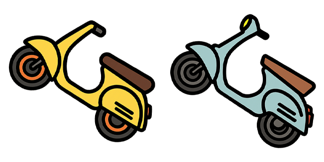 Cute Yellow & Blue Scooter Cursor