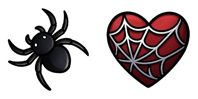Black Spider & Web Heart Cursor