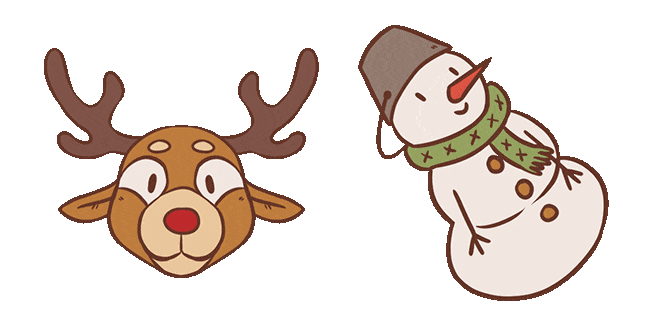 Christmas Reindeer & Snowman Animated Cursor