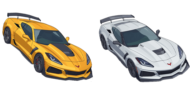 Yellow & White Chevrolet Corvette Cursor