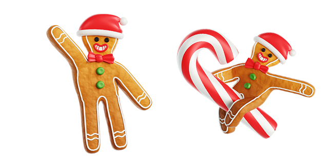 Smiling Gingerbread Man 3D Cursor