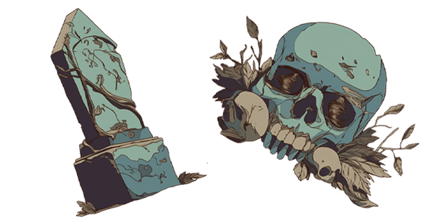 Scary Gravestone & Skull Cursor