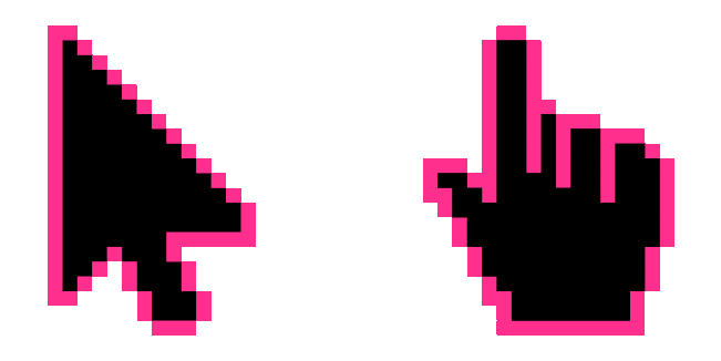 Black & Colorful Stroke Pixel Animated Cursor