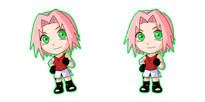 Naruto Chibi Sakura Glitter Animated Cursor