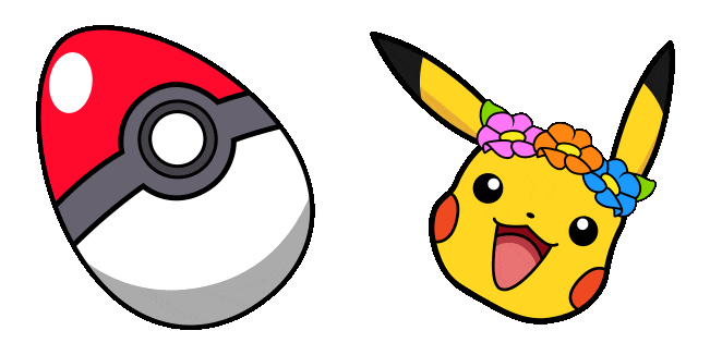 Pokemon Pikachu & Egg Pokeball Animated Cursor