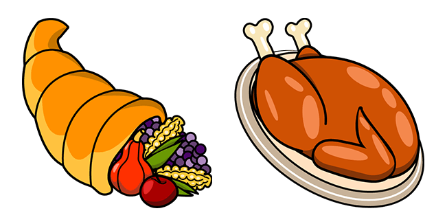 Thanksgiving Day Horn with Veggie & Turkey Cursor