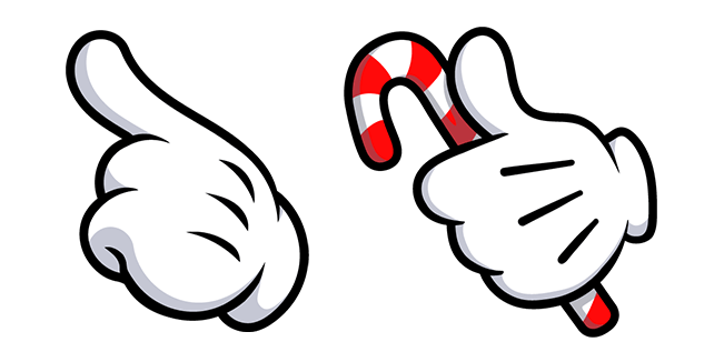Mickey Mouse Hand with Candy Cane Cursor